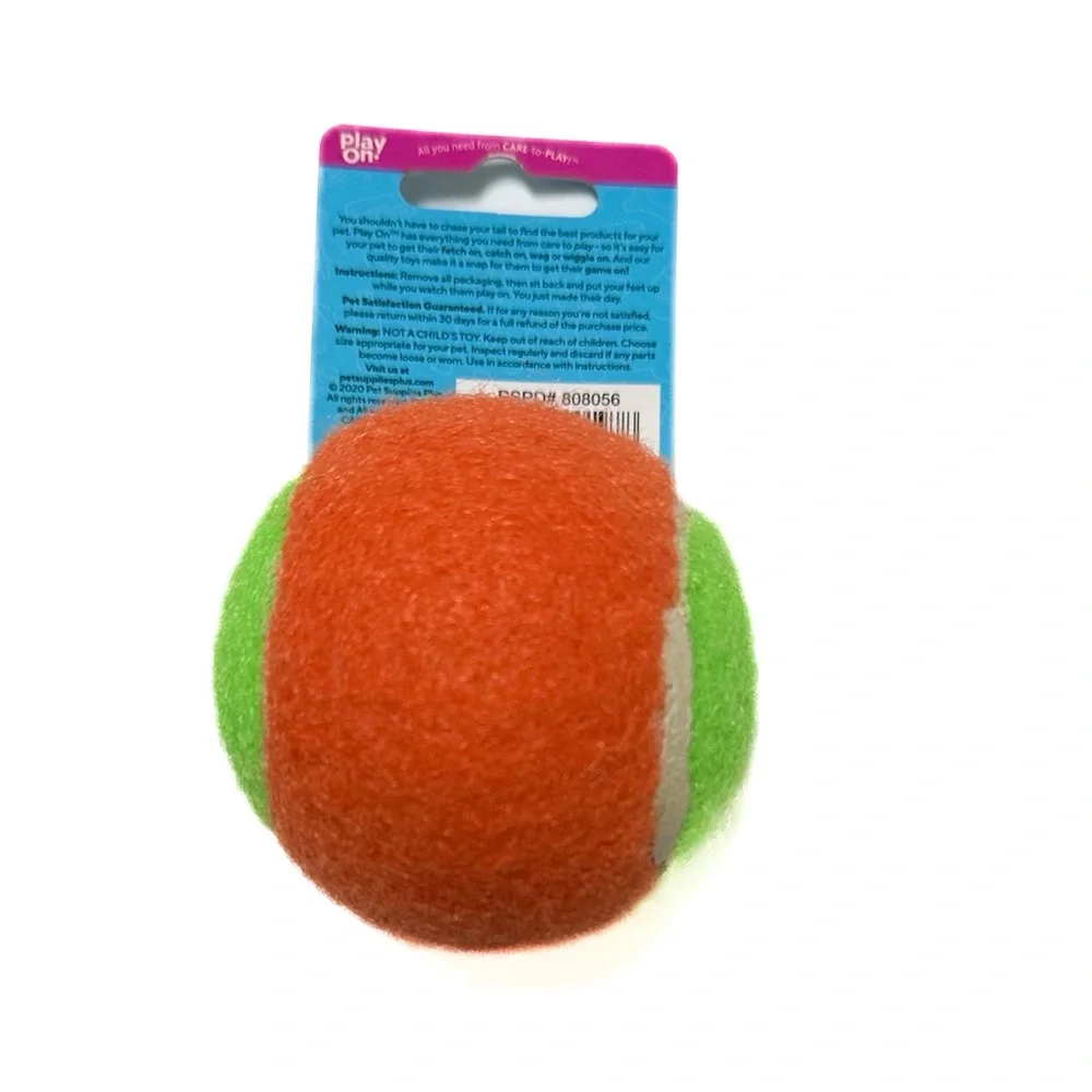 Play On Vibrant Green and Orange Tennis Ball Toy